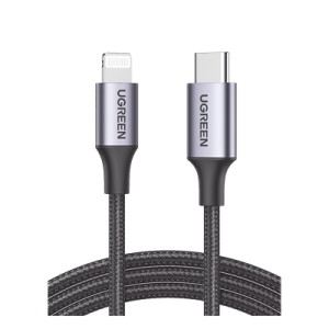 Cable USB-C a Lightning / 1 Metro (3.28 Pies) / Certificado MFi / Carga Rápida 60W / 480 Mbps / Nylon Trenzado / Aluminio
