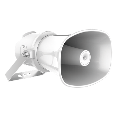 Altavoz IP Tipo Trompeta | 7 Watts | PoE+ | Integración con Hik-Central Professional | Reproducción de Audio vía Red | IP67 | Salida de 12 VCD | Metal | compatible con Hik-Connect Altavoz IP Tipo Trompeta | 7 Watts | PoE+ | Integración con Hik-Central Professional | Reproducción de Audio vía Red | IP67 | Salida de 12 VCD | Metal | compatible con Hik-Connect