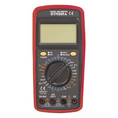 Multímetro Digital / 600 V CC/CA CAT II / 1999 Recuentos / LCD 67 x 42 mm / Corriente 10 A / Resistencia 200 MΩ / HFE Transistores Multímetro Digital / 600 V CC/CA CAT II / 1999 Recuentos / LCD 67 x 42 mm / Corriente 10 A / Resistencia 200 MΩ / HFE Transistores