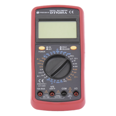 Multímetro Digital / 600 V CC/CA CAT II / 1999 Recuentos / LCD 67 x 42 mm / Corriente 10 A / Resistencia 200 MΩ / HFE Transistores - Image 2