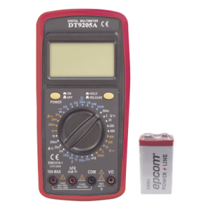 Multímetro Digital / Pantalla LCD 67 x 42 mm / 1999 Recuentos / 600V CC/CA CAT II / Corriente 10A / Resistencia 200 MΩ / Prueba HFE Transistores Multímetro Digital / Pantalla LCD 67 x 42 mm / 1999 Recuentos / 600V CC/CA CAT II / Corriente 10A / Resistencia 200 MΩ / Prueba HFE Transistores