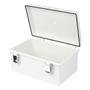 Gabinete de Plástico ABS / IP66 / 190 x 290 x 140 mm / Cierre Broche Inoxidable / Opción Candado 5 mm / Puerta Sólida Gabinete de Plástico ABS / IP66 / 190 x 290 x 140 mm / Cierre Broche Inoxidable / Opción Candado 5 mm / Puerta Sólida