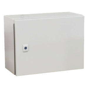 Gabinete de Acero / IP66 / IK10 / 400 x 300 x 300 mm / Carga 40 kg / Placa Trasera Metálica 2 mm / Cerradura con Llave