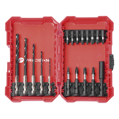 Juego de Puntas y Brocas / 18 Piezas / Entrada Hexagonal 1/4" / PH, Torx, Cuadradas / Brocas 2-6 mm / Estuche Organizador - Image 2