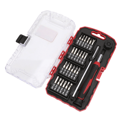 Juego de Desarmadores de Precisión / 51 Piezas / Acero Cromo-Vanadio / Extensor 115 mm / 48 Puntas Intercambiables / Estuche Plástico Juego de Desarmadores de Precisión / 51 Piezas / Acero Cromo-Vanadio / Extensor 115 mm / 48 Puntas Intercambiables / Estuche Plástico