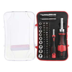Juego de Herramientas / 65 Piezas / Acero CR-V / Estuche Plástico Compacto / 20 x 13 x 4.5 cm