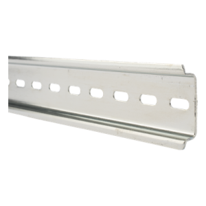 Riel DIN / 35 mm x 7.5 mm / Acero Cromado Zinc / 1 m (3.3 ft) / Ranura Central 6 mm x 15 mm Riel DIN / 35 mm x 7.5 mm / Acero Cromado Zinc / 1 m (3.3 ft) / Ranura Central 6 mm x 15 mm