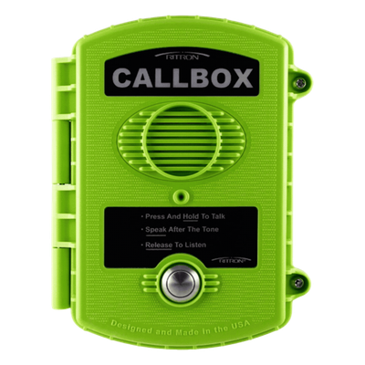 Callbox Inalámbrico UHF / Frecuencia 450-470 MHz / Gabinete IP57 Policarbonato / Alimentación Baterías D o Externa / Antena Interna Ajustable / Botón PTT Antivandálico Callbox Inalámbrico UHF / Frecuencia 450-470 MHz / Gabinete IP57 Policarbonato / Alimentación Baterías D o Externa / Antena Interna Ajustable / Botón PTT Antivandálico